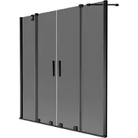Mexen Velar Duo badwand scherm 2-delig schuifbaar 150 x 150 , grafiet, zwart - 896-150-000-42-70