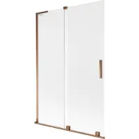 Mexen Velar L badwand scherm 2-delig schuifbaar 120 x 150 cm, ijs, roze goud - 896-120-003-31-60