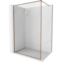 Mexen Kioto-F douchewand Walk-in met frame 135 x 202 , transparant 8 mm, roze goud - 800-135-104-60-00