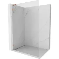 Mexen Lunar L douchescherm Walk-in links 100 x 200 , transparant 8 mm, geborsteld koper - 830L-100-000-65-00-L