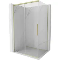 Mexen Rox schuifdouchecabine 115 x 110 cm, transparant, goud geborsteld - 8C2-115-110-55-00