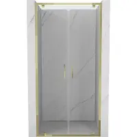Mexen Exo dubbele scharnierende douchedeur 100 , transparant, goud - 8182-100-000-50-00