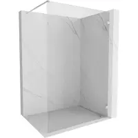 Mexen Lunar douchewand Walk-in rechts 120 x 200 , transparant 8 mm, geborsteld nikkel - 830-120-000-97-00-P