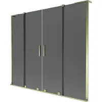 Mexen Velar L Duo badwand 2-delig verschuifbaar 180 x 150 , grafiet, goud - 896-180-003-42-50