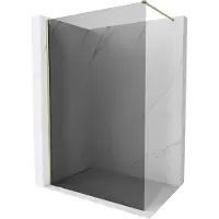 Mexen Kioto-X douchewand Walk-in 130 x 200 , grafiet 10 mm, goud - 800-130-101-50-40-X
