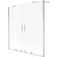 Mexen Velar Duo badwand 2-delige schuifbarrière 160 x 150 , matglas, chroom - 896-160-000-32-01