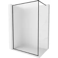 Mexen Kioto-F douchewand Walk-in met frame 100 x 202 , ijs 8 mm, zwart - 800-100-104-70-30