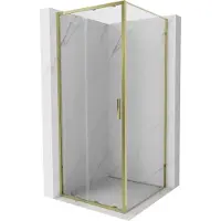 Mexen Exo douchecabine schuifdeur 95 x 95 cm, transparant, goud - 8151-095-095-50-00