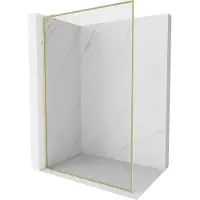 Mexen Kioto-F L douchescherm Walk-in met frame 110 x 202 , transparant 8 mm, goud geborsteld - 800-110-174-55-00