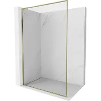 Mexen Kioto-XF L douchewand Walk-in met frame 80 x 202 , transparant 10 mm, goud - 800-080-174-50-00-XF