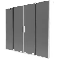 Mexen Velar Duo badwand scherm 2-delig schuifbaar 190 x 150 , grafiet, wit - 896-190-000-42-20