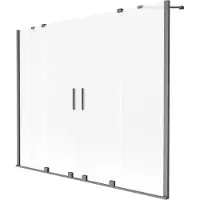 Mexen Velar Duo badwand schuifbare 2-panelen 190 x 150 , ijs, geborsteld geweergrijs - 896-190-000-32-66