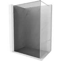 Mexen Kioto-XF douchewand Walk-in met frame 130 x 202 , grafiet 10 mm, chroom - 800-130-104-01-40-X