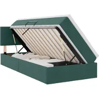 vidaXL LED opbergbed met matras Donkergroen 90 x 200 cm Fluweel
