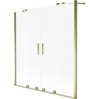 Mexen Velar Duo badwand 2-delig schuifbaar 150 x 150 , mat, goud - 896-150-000-32-50