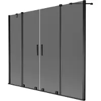 Mexen Velar Duo badwand 2-delig uitschuifbaar 190 x 150 , grafiet, zwart - 896-190-000-42-70