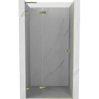 Mexen Lunar L draaideur douche links 80 , transparant, goud - 834L-080-000-50-00-L