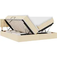 vidaXL Opbergbed met matras met opslag Crème 200 x 200 cm Kunstleer