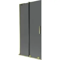 Mexen Velar L badwand scherm 2-delige schuifdeur 90 x 150 , grafiet, goud - 896-090-003-41-50