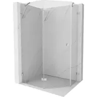 Mexen Lunar vijfhoekige douchecabine scharnierend links 100 x 90 cm, transparant, chroom - 831-100L-090P-01-00-L