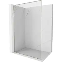 Mexen Kioto-F L Douchewand Walk-in met Frame 75 x 202 , transparant 8 mm, geborsteld nikkel - 800-075-174-97-00