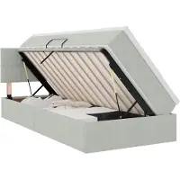 vidaXL Opbergbed met matras met opslag Lichtgrijs 90 x 200 cm Fluweel