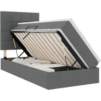 vidaXL Opslag bed met matras Donkergrijs 90 x 190 cm Polyester