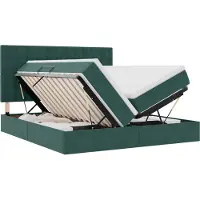 vidaXL Opbergbed met hoofdeinde Donkergroen 200 x 200 cm Fluweel