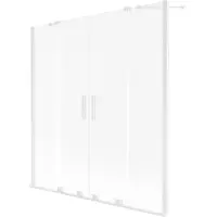 Mexen Velar Duo badwand tweedelig uitschuifbaar 140 x 150 , ijs, wit - 896-140-000-32-20