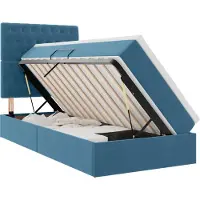 vidaXL Opslag bed met matras Donkerblauw 100 x 200 cm Fluweel