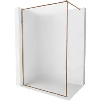 Mexen Kioto-F Douchewand Walk-in met Frame 140 x 202 , Frosted 8 mm, Roze Goud - 800-140-104-60-30