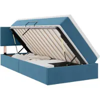 vidaXL Opbergbed met matras Donkerblauw 100 x 200 cm Fluweel