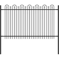vidaXL Spike Boog Hek DRONTEN 200 x 166 cm Gepoedercoat staal Zwart