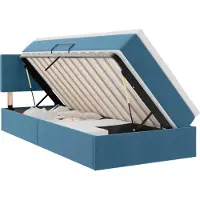 vidaXL Opbergbed met matras Donkerblauw 100 x 200 cm Fluweel