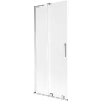 Mexen Velar L badscherm, 2-delige schuifbare wand 85 x 150 cm, matglas, chroom - 896-085-003-31-01