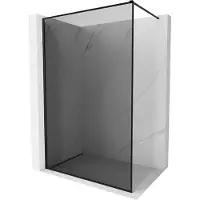Mexen Kioto-XF douchewand Walk-in met frame 140 x 202 , grafiet 10 mm, zwart - 800-140-104-70-40-X