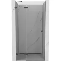 Mexen Lunar draaideur douche links 80 , transparant, geborsteld geweergrijs - 834-080-000-66-00-L