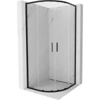 Mexen Exo halfronde douchecabine schuifdeur 90 x 90 cm, transparant, zwart - 8132-090-090-70-00