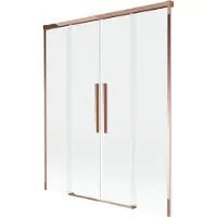 Mexen Rox badwand 2-delig verschuifbaar 160 x 150 , transparant, roze goud - 8C9-160-002-60-00