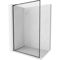Mexen Kioto-XF L douchewand Walk-in met frame 100 x 202 , transparant 10 mm, zwart - 800-100-174-70-00-XF