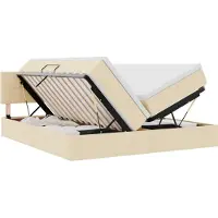 vidaXL Opbergbed met matras met opslag Crème 180 x 200 cm Kunstleer