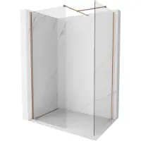 Mexen Kioto-X douchewand Walk-in 140 x 110 , transparant 10 mm, geborsteld koper - 800-140-202-65-00-110-X