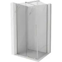 Mexen Velar douchecabine schuifdeur 110 x 80 , transparant, geborsteld nikkel - 871-110-080-01-97