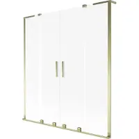Mexen Velar L Duo badwand 2-delig schuifbaar 150 x 150 cm, mat, goud - 896-150-003-32-50
