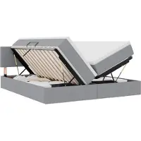 vidaXL LED opbergbed met matras Lichtgrijs 200 x 200 cm Stof