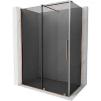 Mexen Velar schuifdouchecabine 150 x 75 , grafiet, geborsteld koper - 871-150-075-41-65