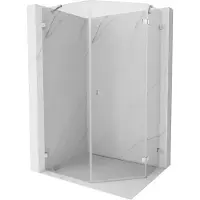 Mexen Lunar vijfhoekige douchecabine scharnier rechts 90 x 100 cm, transparant, chroom - 831-090P-100L-01-00-P