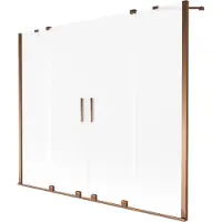 Mexen Velar Duo badwand scherm 2-delig schuifbaar 180 x 150 , matglas, roze goud - 896-180-000-32-60