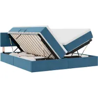 vidaXL Opbergbed met matras met hoofdeinde Donkerblauw 90 x 200 cm