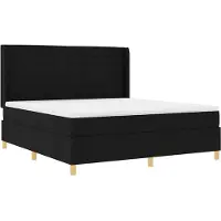 vidaXL Boxspring bed met LED-stripverlichting Zwart 180 x 200 cm Stof